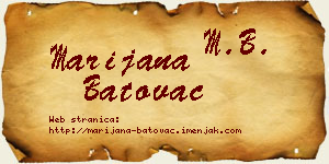 Marijana Batovac vizit kartica